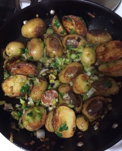 pan-fried fingerling potatoes